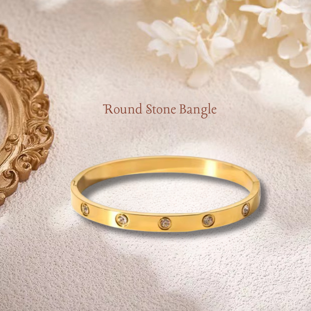 Round Stone Bangle