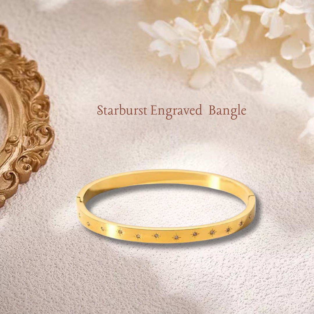 Starburst Engraved Bangle