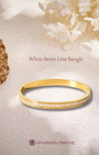 White Stone Line Bangle