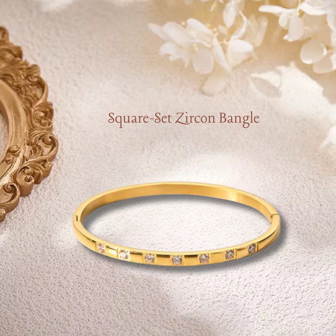 Square-Set Zircon Bangle
