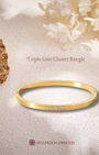 Triple Line Cluster Bangle