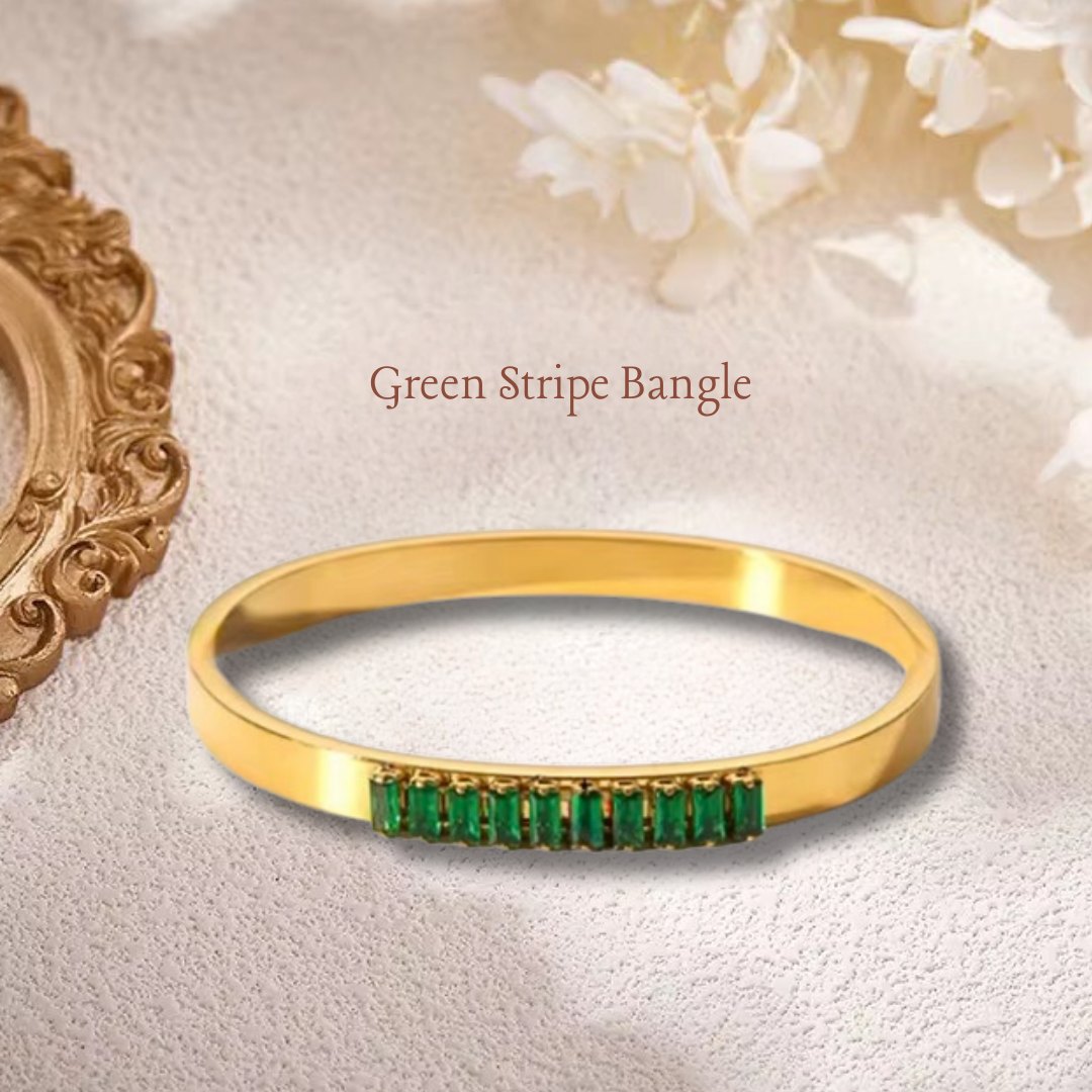 Green Stripe Bangle