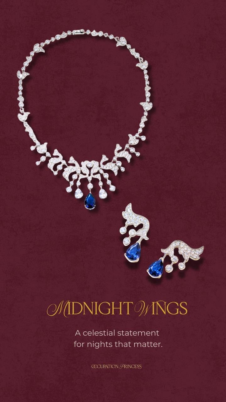 Midnight Wings - Set of Necklace & Earrings