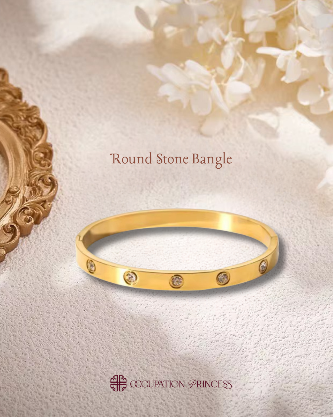 Round Stone Bangle