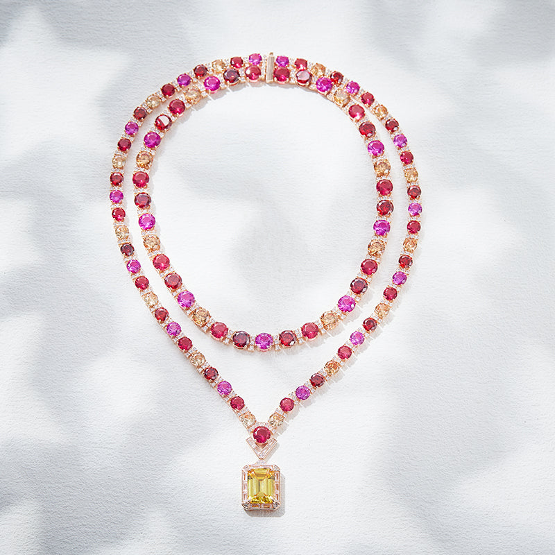 Rose Rhapsody - Set of Necklace, Earrings & Bangle