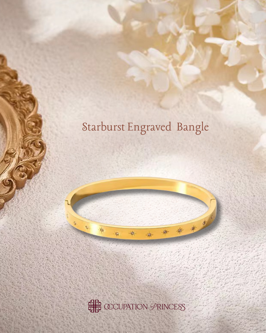 Starburst Engraved Bangle