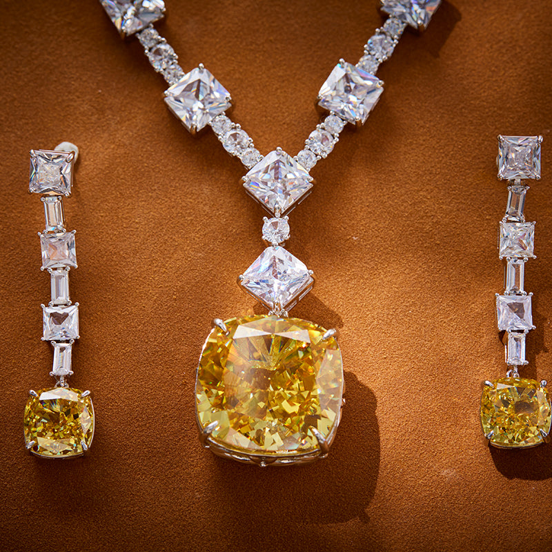 Sunflare Majesty - Set of Necklace & Earrings