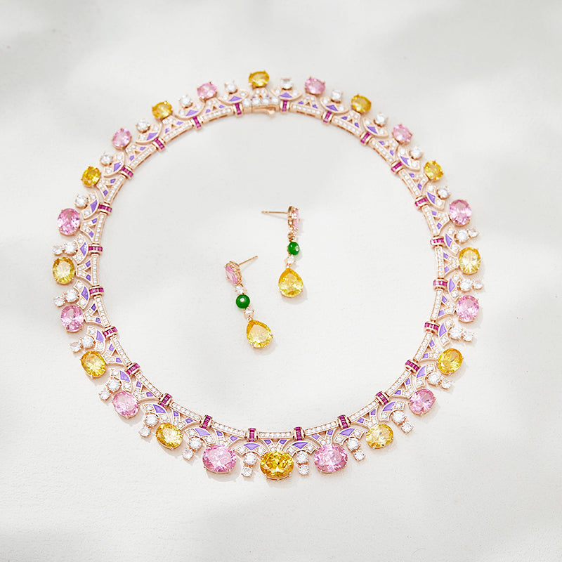 Pastel Parade - Set of Necklace & Earrings