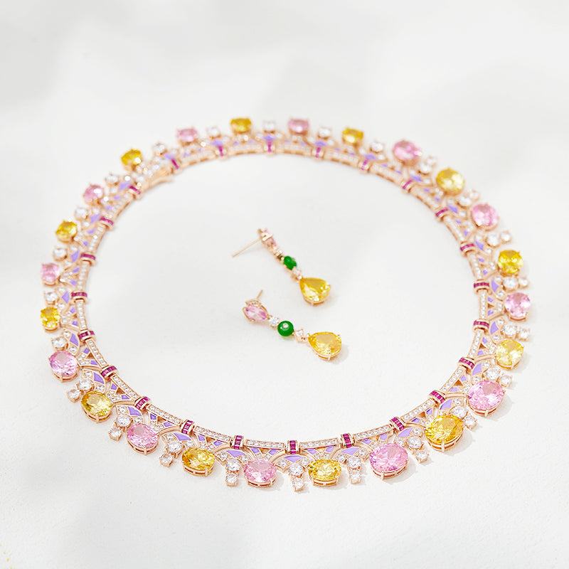 Pastel Parade - Set of Necklace & Earrings