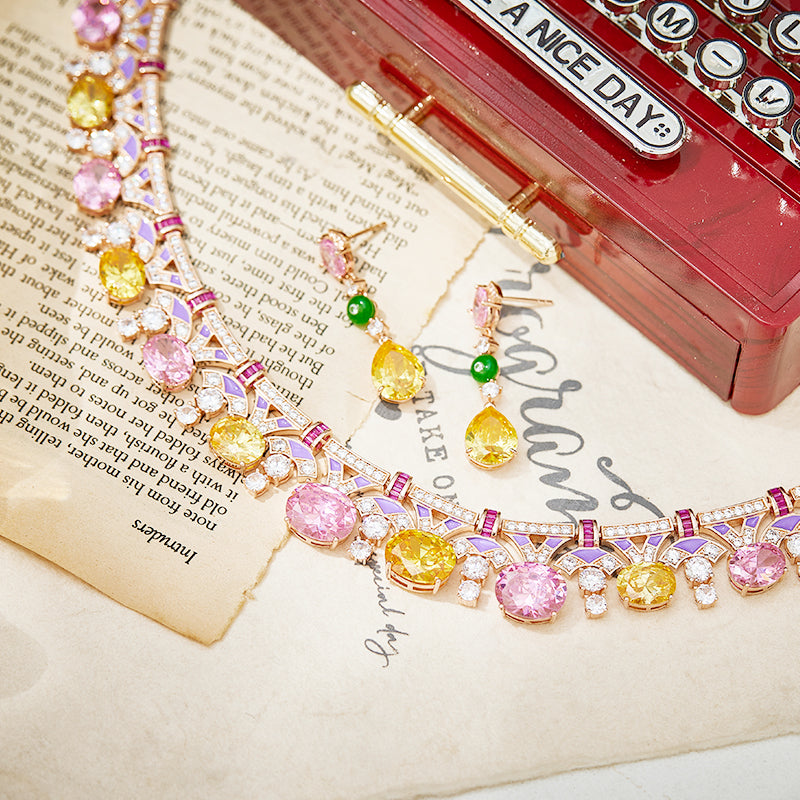 Pastel Parade - Set of Necklace & Earrings
