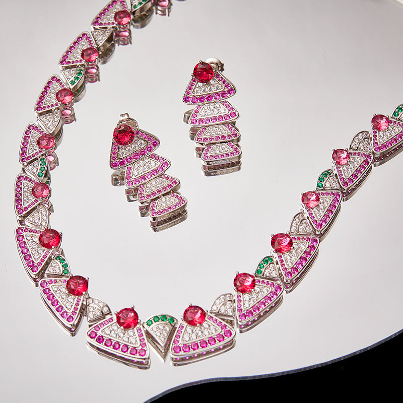 Rosette Rush - Set of Necklace & Earrings