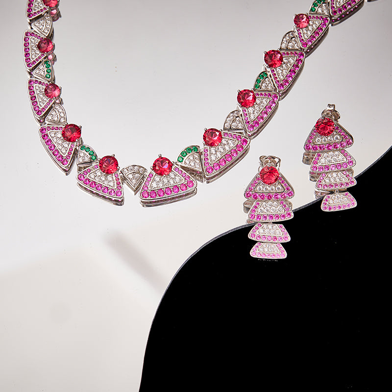 Rosette Rush - Set of Necklace & Earrings