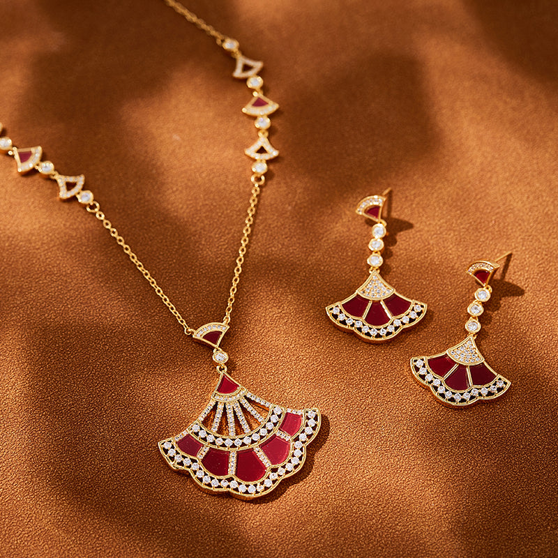 Flare Series - Sunset Glow -  Chain with Pendant & Earrings