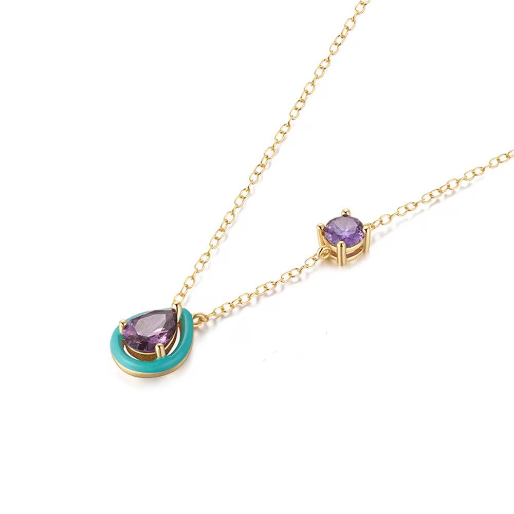 Pop Drop Trio- Tiffany Blue Necklace