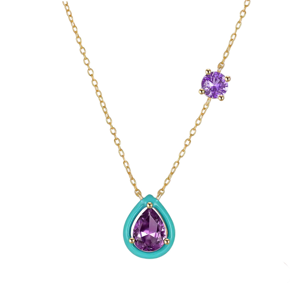 Pop Drop Trio- Tiffany Blue Necklace