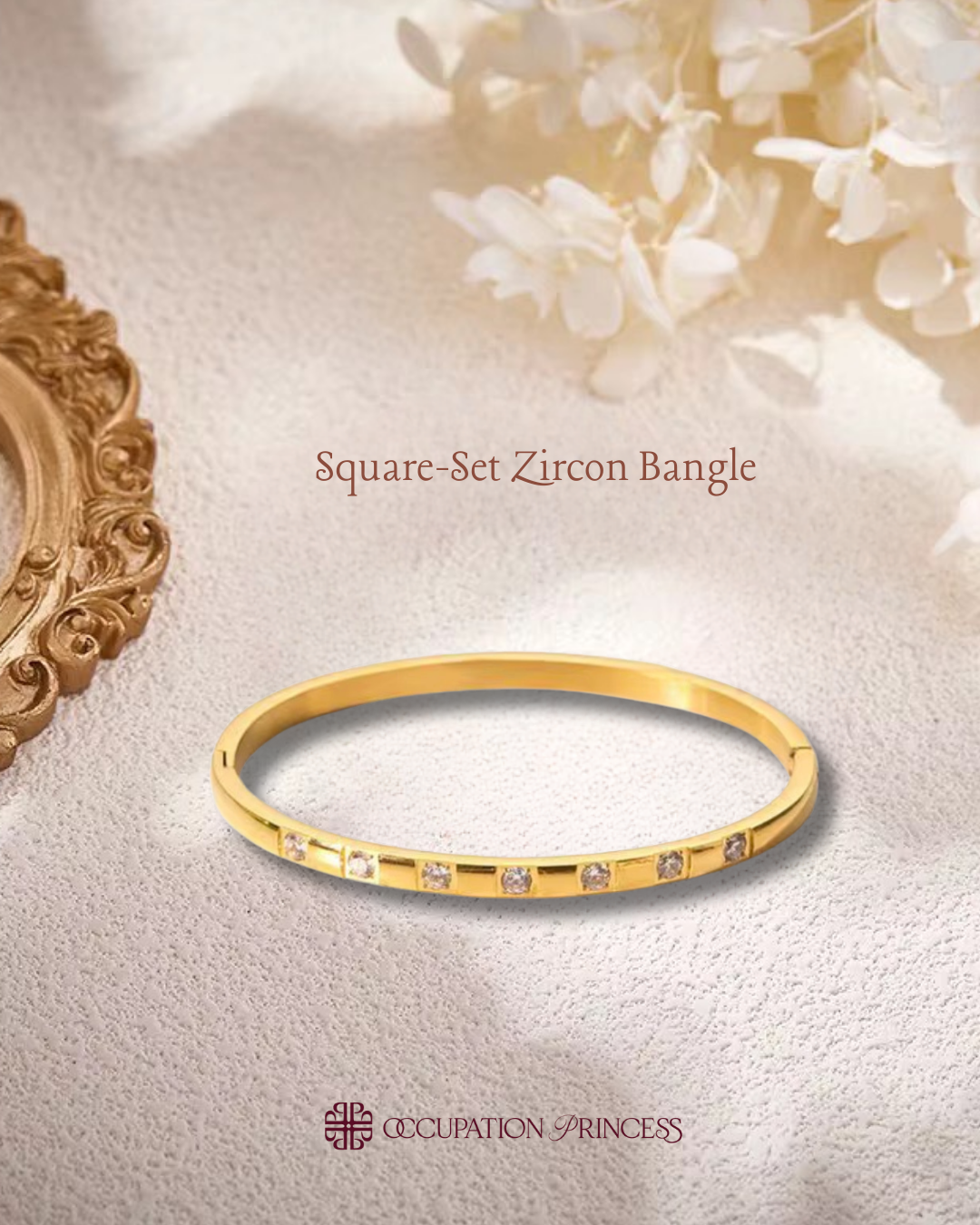 Square-Set Zircon Bangle