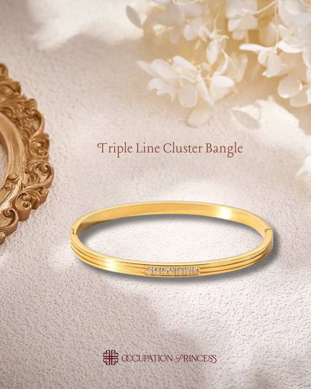 Triple Line Cluster Bangle