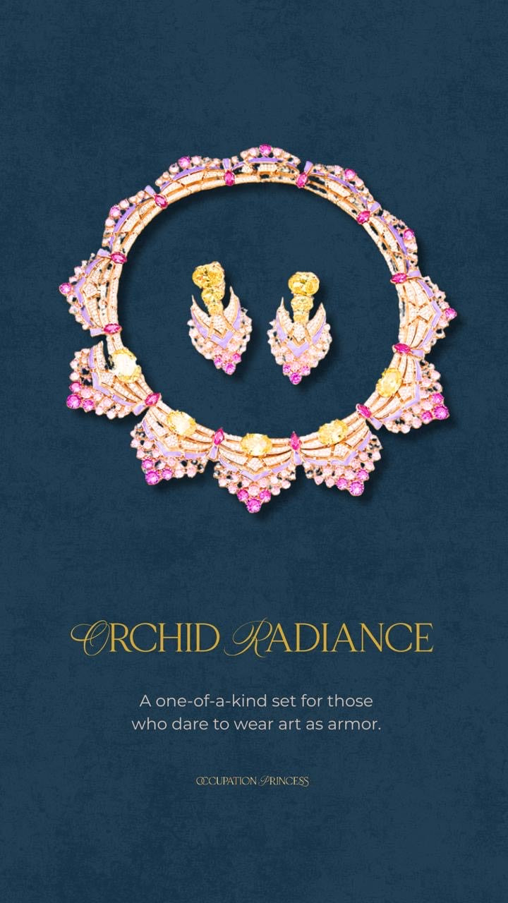 Orchid Radiance - Set of Necklace & Earrings