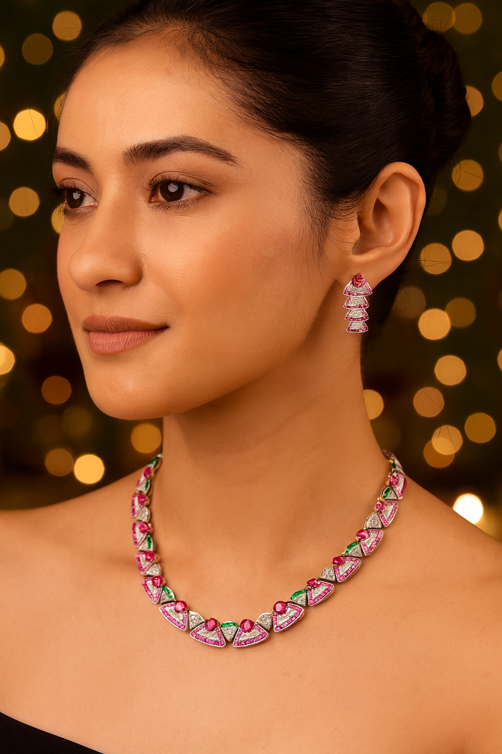 Rosette Rush - Set of Necklace & Earrings