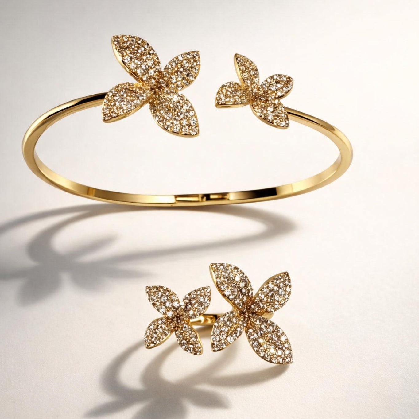 Feyra Double Bloom - Bangle & Ring