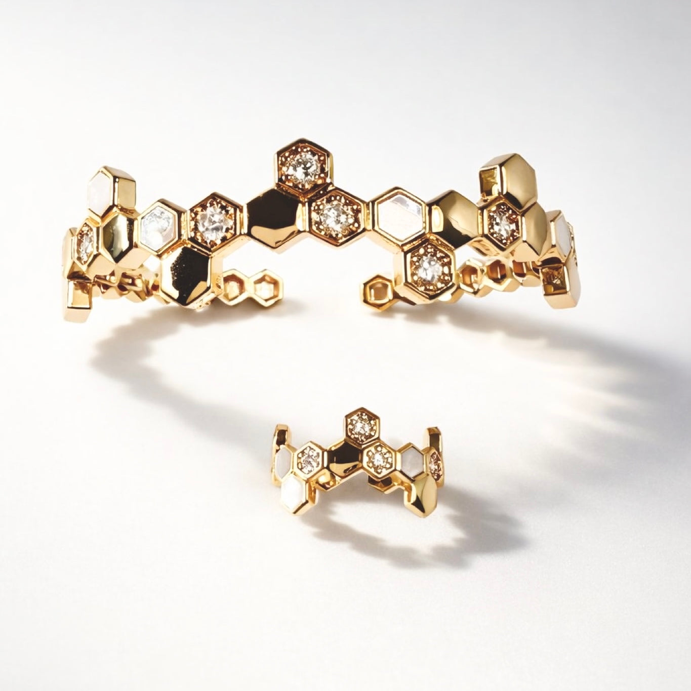 Golden Hive - Bangle & Ring