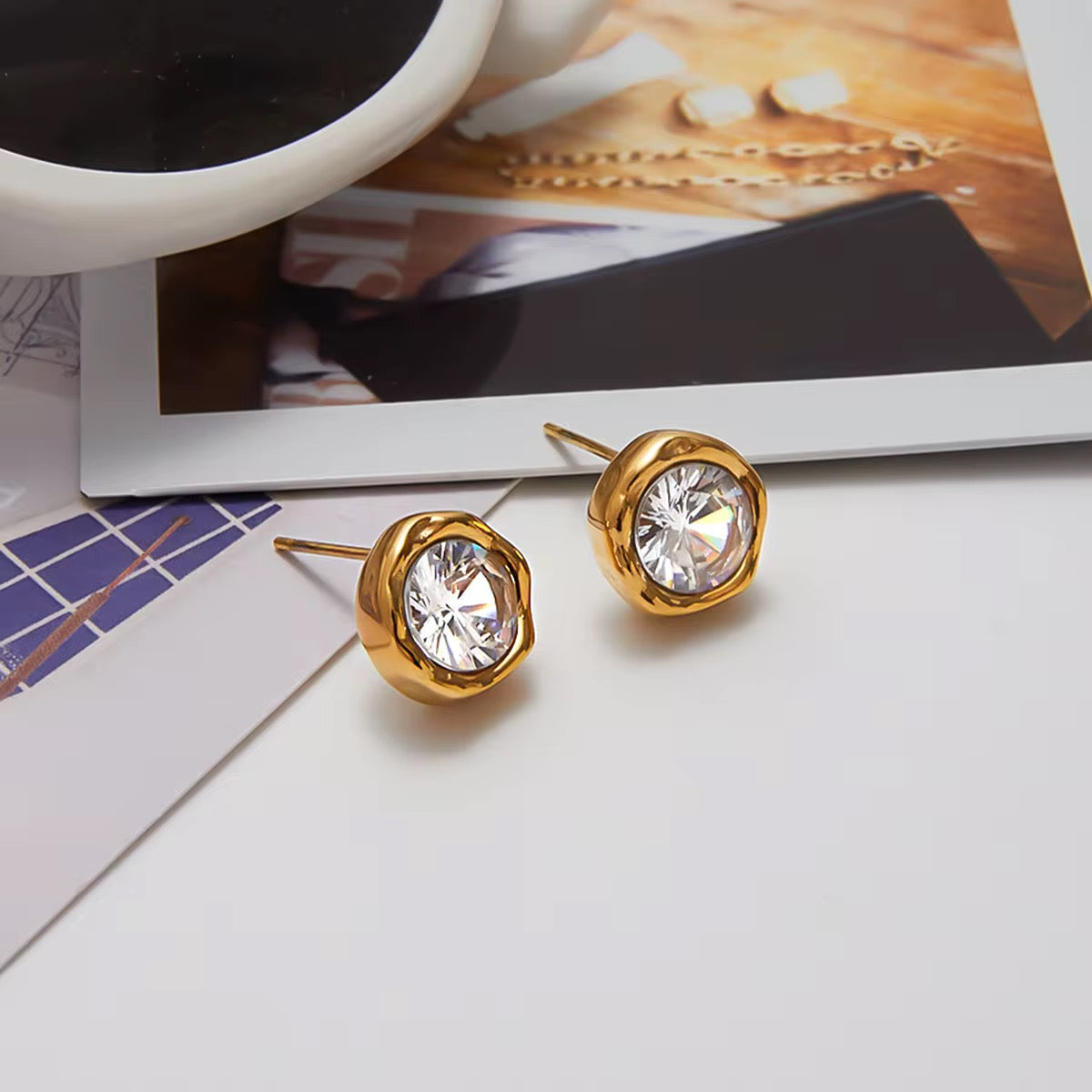 Golden Halo Studs