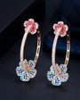 Pink & Blue Floral Hoops