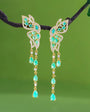 Green Gem Butterfly Earrings