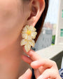 Golden Floral Earrings