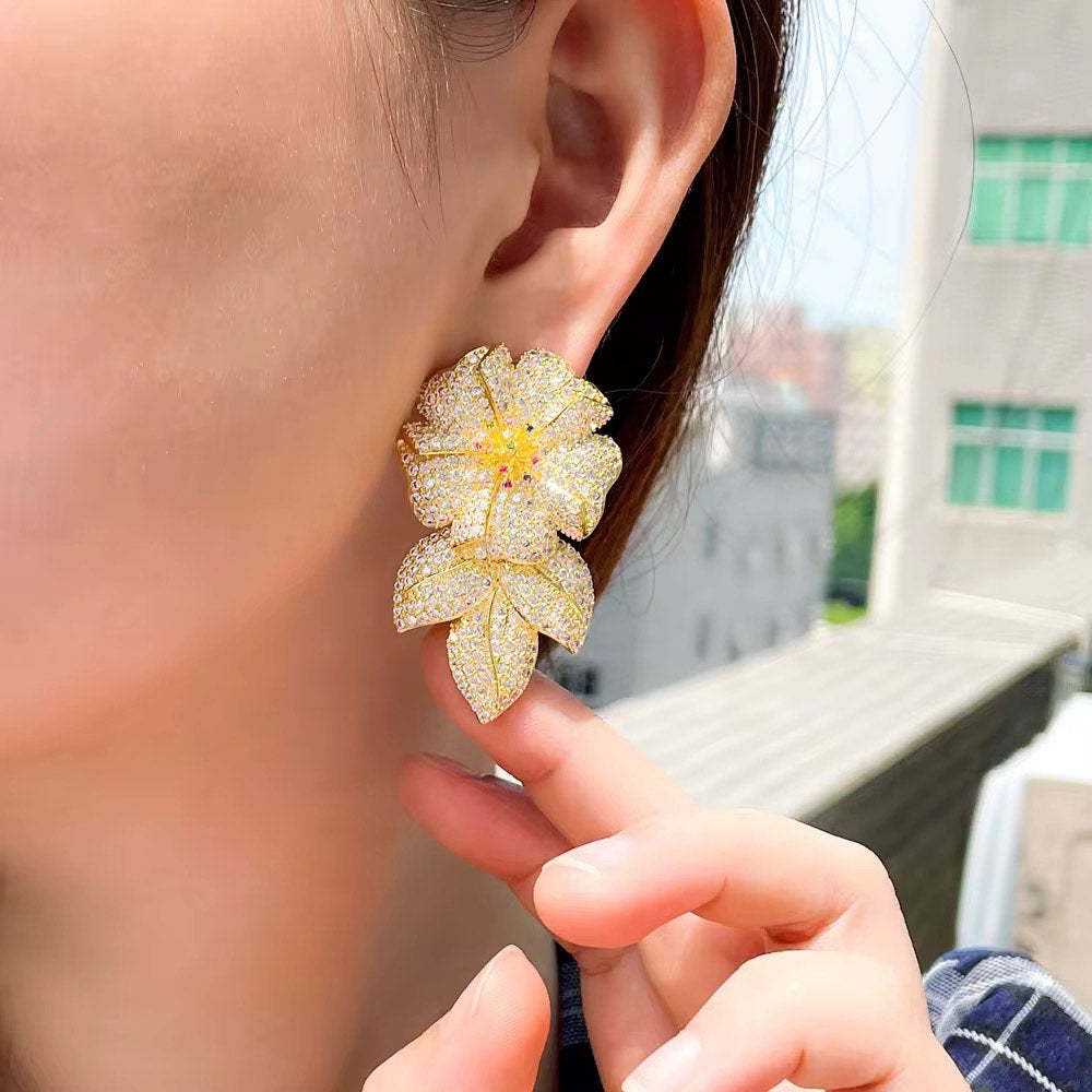 Golden Floral Earrings