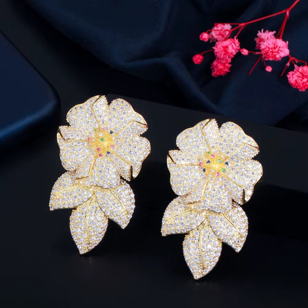 Golden Floral Earrings
