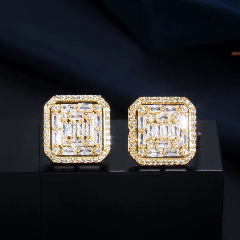 Golden Square Studs