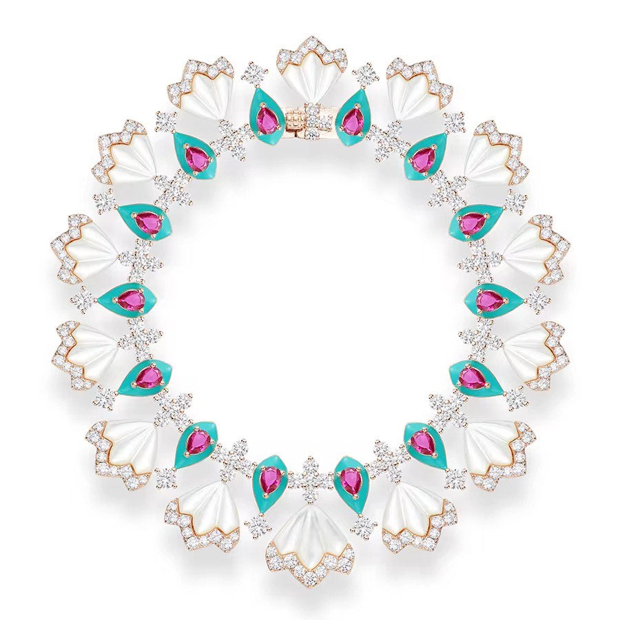 Ivory Bloom - Set of Necklace, Earrings & Bracelet