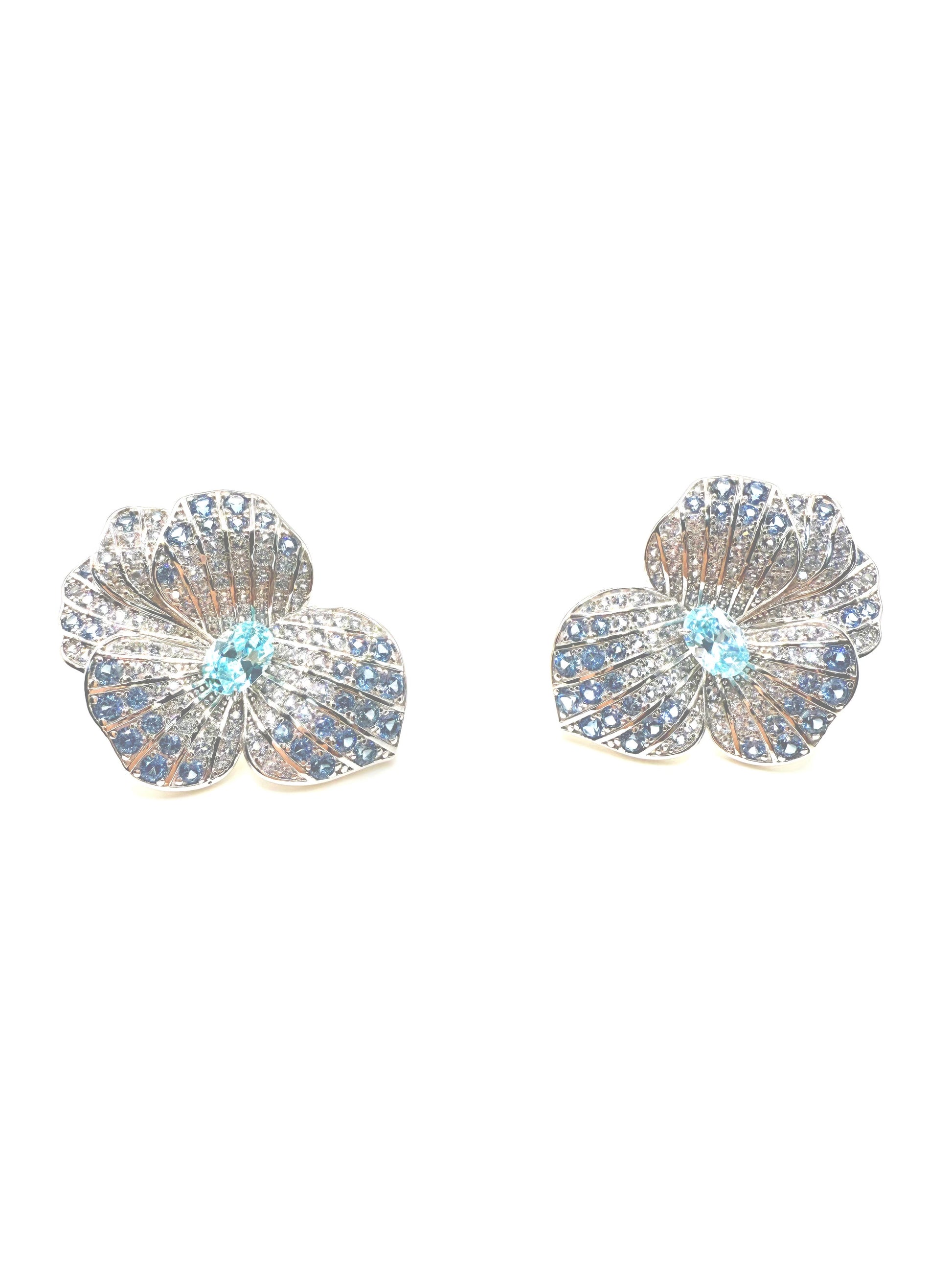 Blue Nova Bloom - Set of Necklace & Earrings