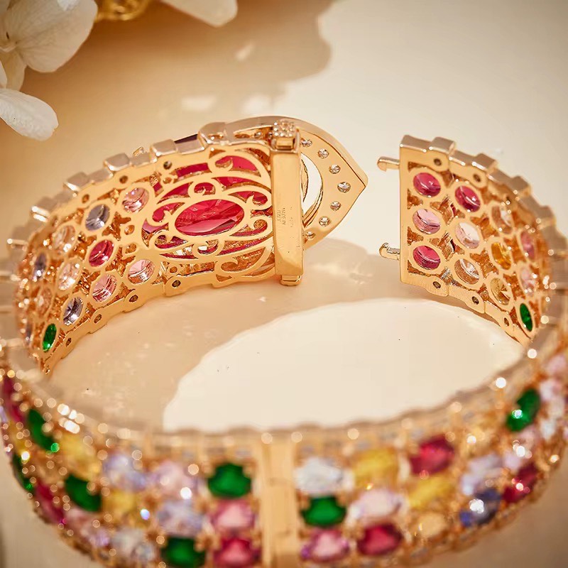 Rose Rhapsody - Set of Necklace, Earrings & Bangle