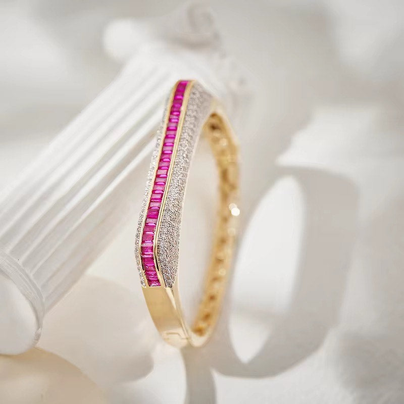 Fuschia Glow Twist Bangle