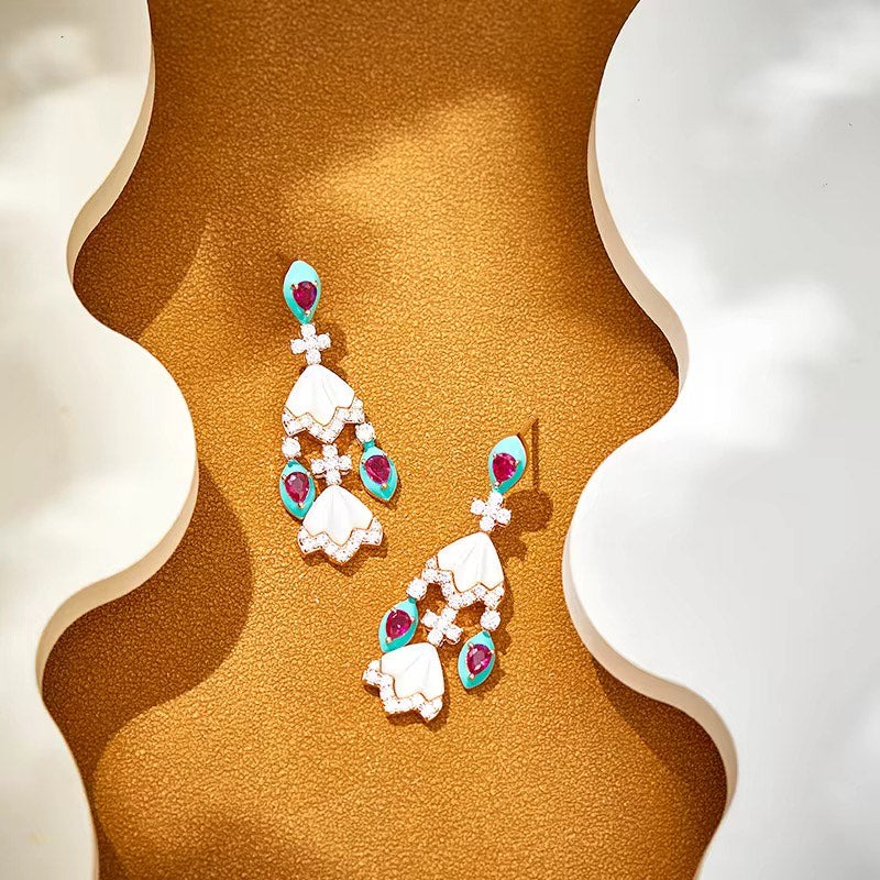Ivory Bloom - Set of Necklace, Earrings & Bracelet