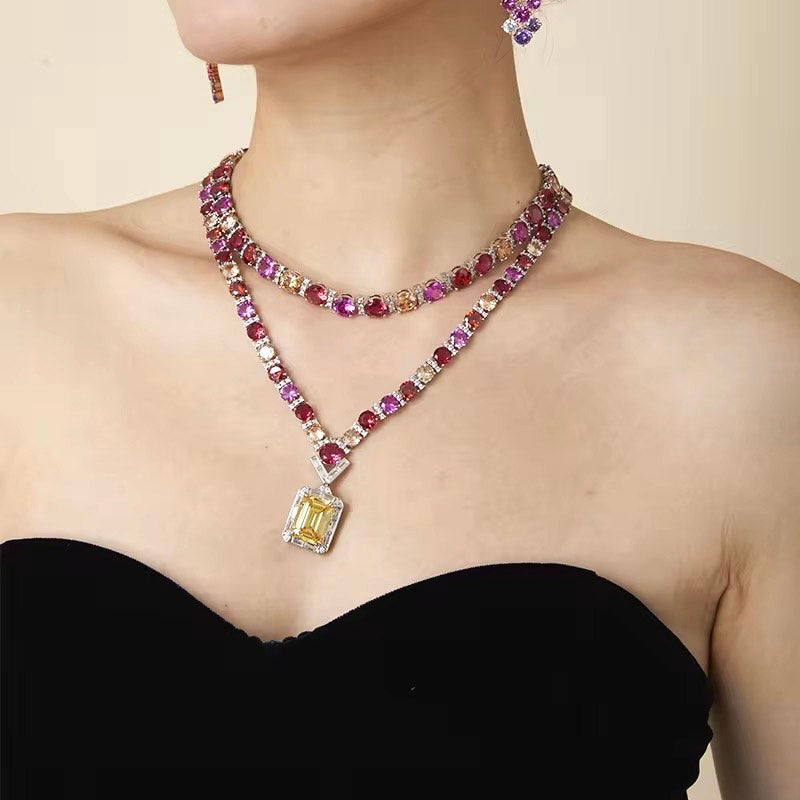 Rose Rhapsody - Set of Necklace, Earrings & Bangle