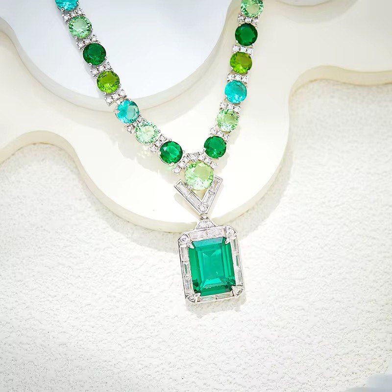 Verdant Muse - Set of Necklace, Earrings & Bangle