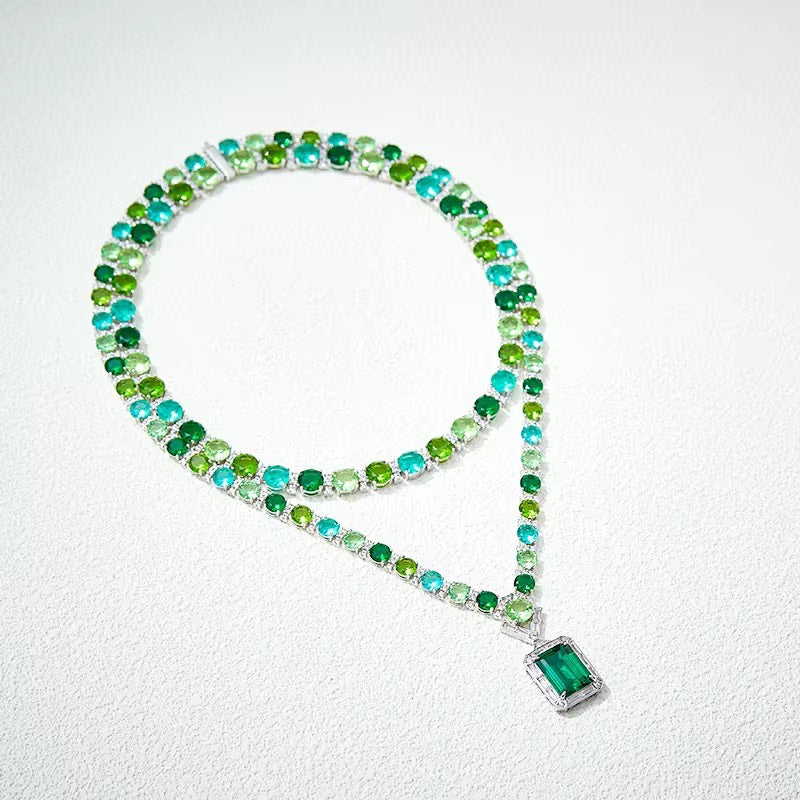 Verdant Muse - Set of Necklace, Earrings & Bangle
