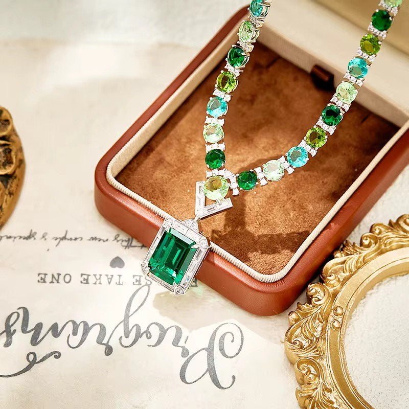Verdant Muse - Set of Necklace, Earrings & Bangle