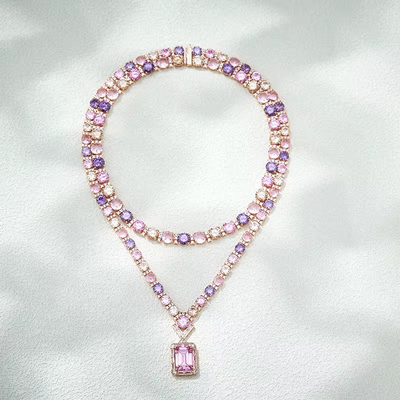 Blush Aurora - Set of Necklace, Earrings & Bangle