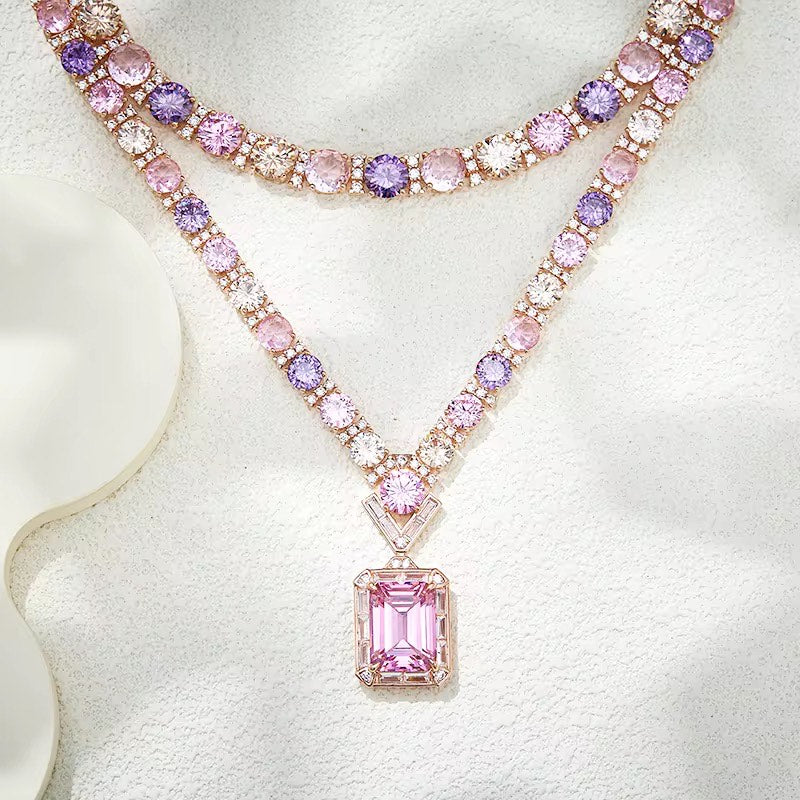 Blush Aurora - Set of Necklace, Earrings & Bangle