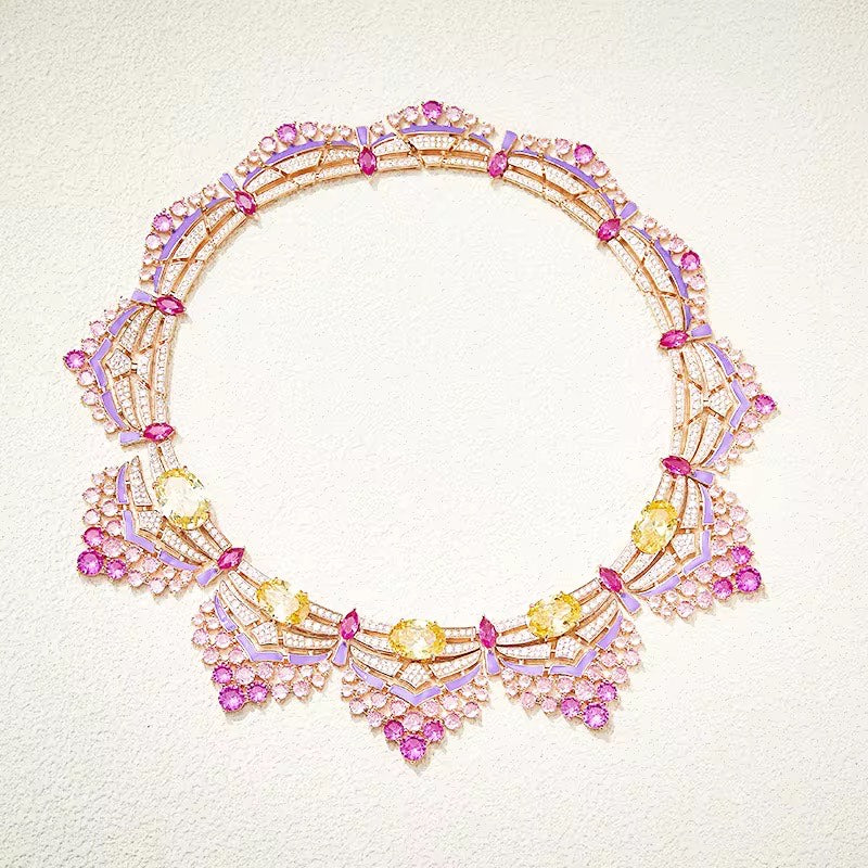 Orchid Radiance - Set of Necklace & Earrings