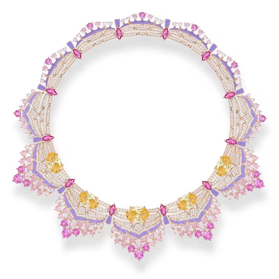Orchid Radiance - Set of Necklace & Earrings
