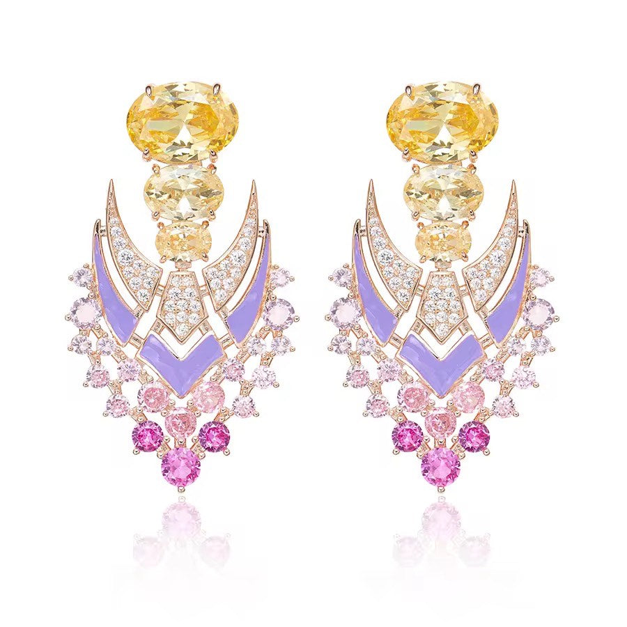 Orchid Radiance - Set of Necklace & Earrings