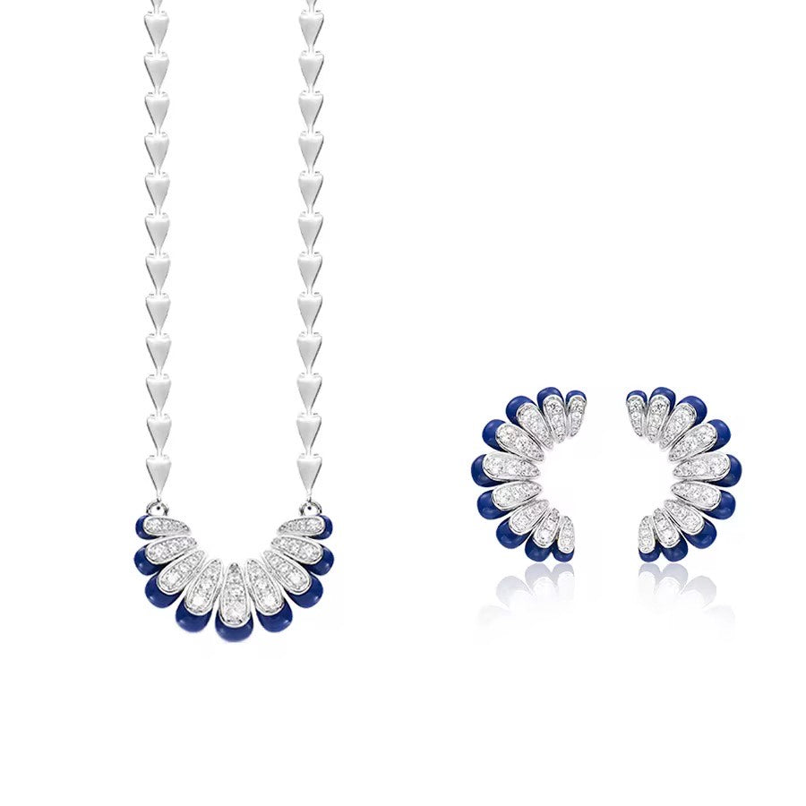 Midnight Halo - Set of Necklace & Earrings
