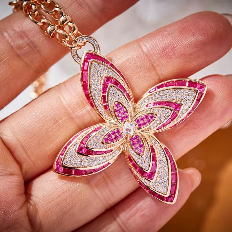 Petalia Blush - Chain with Pendant & Earrings