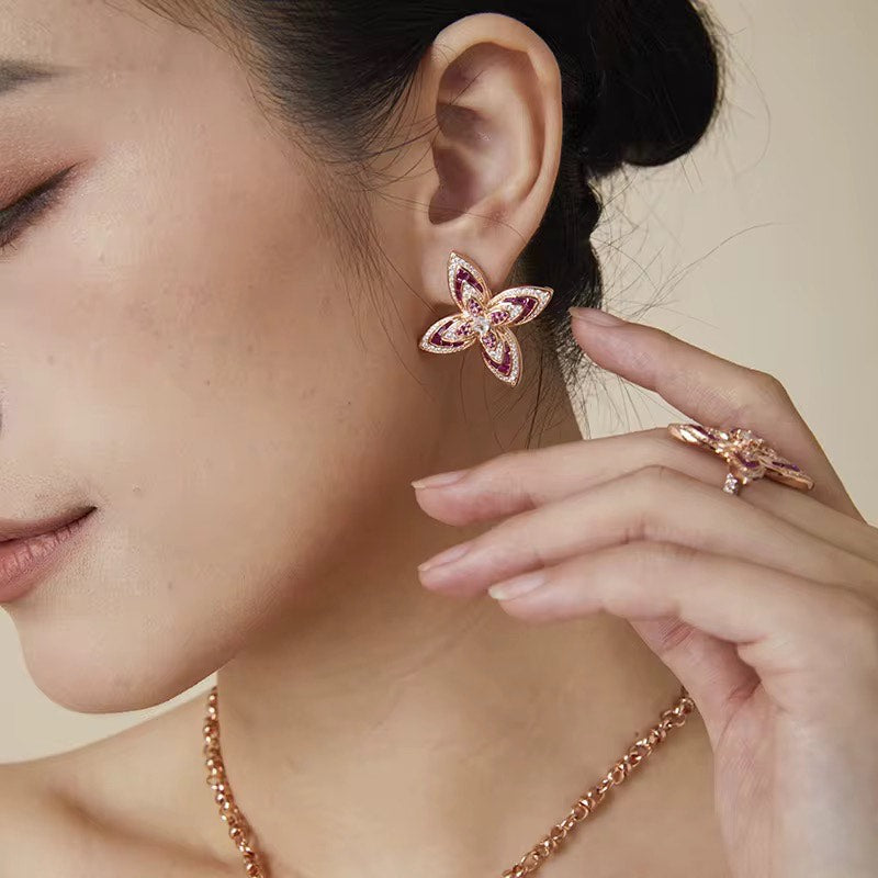 Petalia Blush - Chain with Pendant & Earrings