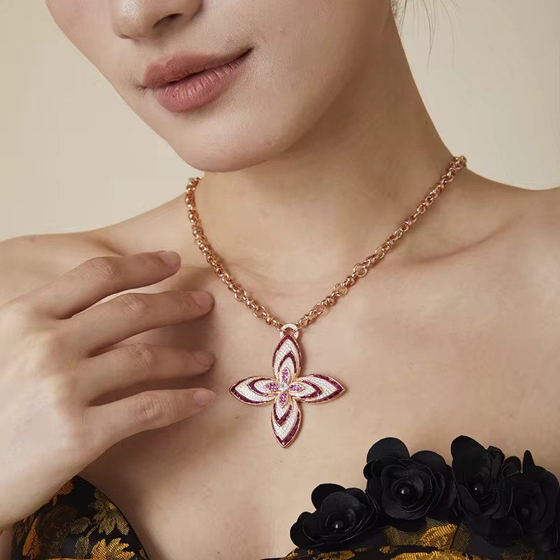 Petalia Blush - Chain with Pendant & Earrings